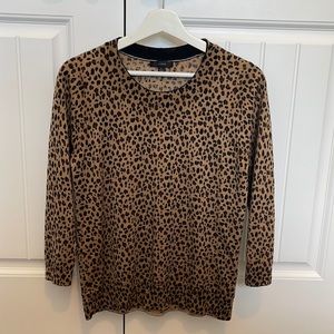 J Crew leopard print 3/4 length sweater